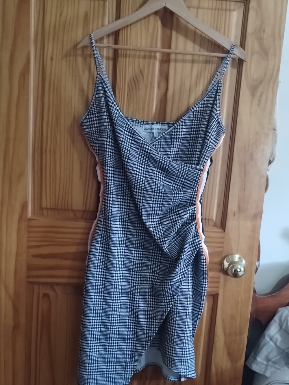Almost Famous Black & White Plaid Dress